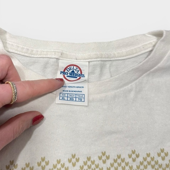 Wake Forest Deactown Holiday White Long Sleeve With Gold Print Cotton XL Unisex - Picture 3 of 5